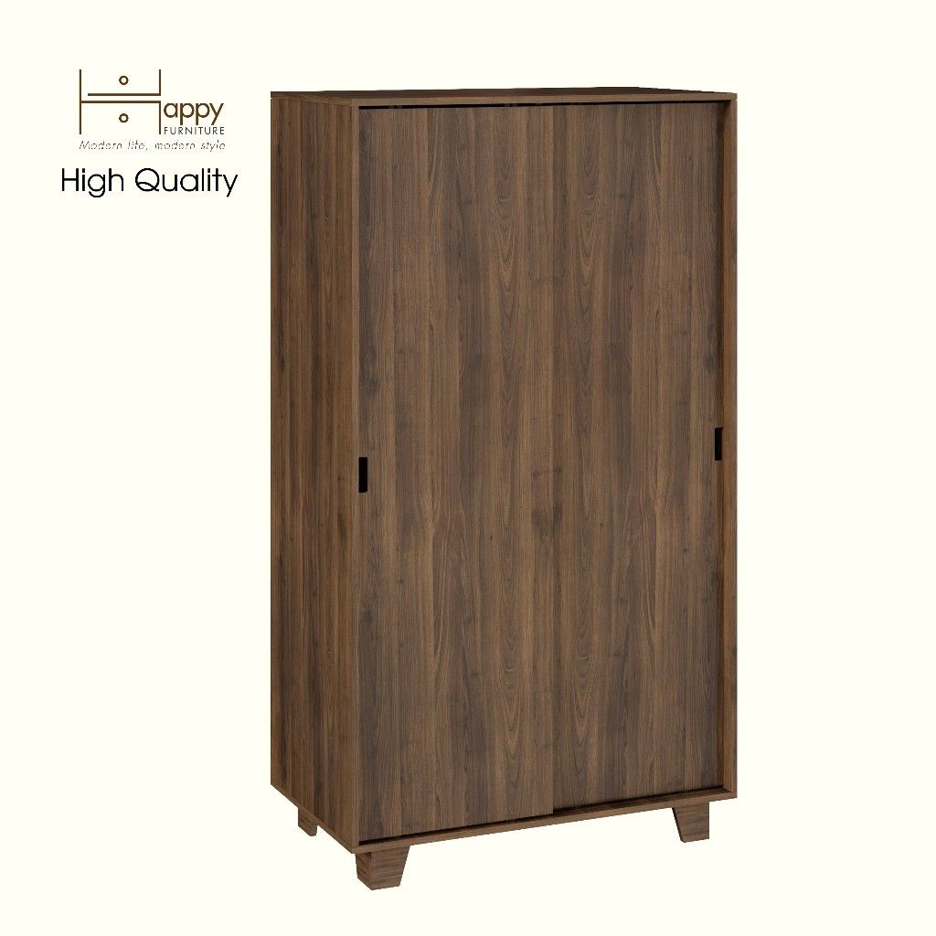 HAPPY FURNITURE , ALVA - Tủ quần áo 2 cửa lùa, TCL_041 , 100cm x 54cm x 180cm DxRxC