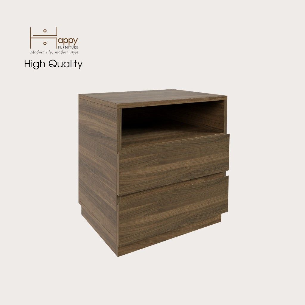 HAPPY FURNITURE , Táp đầu giường 3 ngăn - MACRO , THK_037 , 50cm x 40cm x 52cm