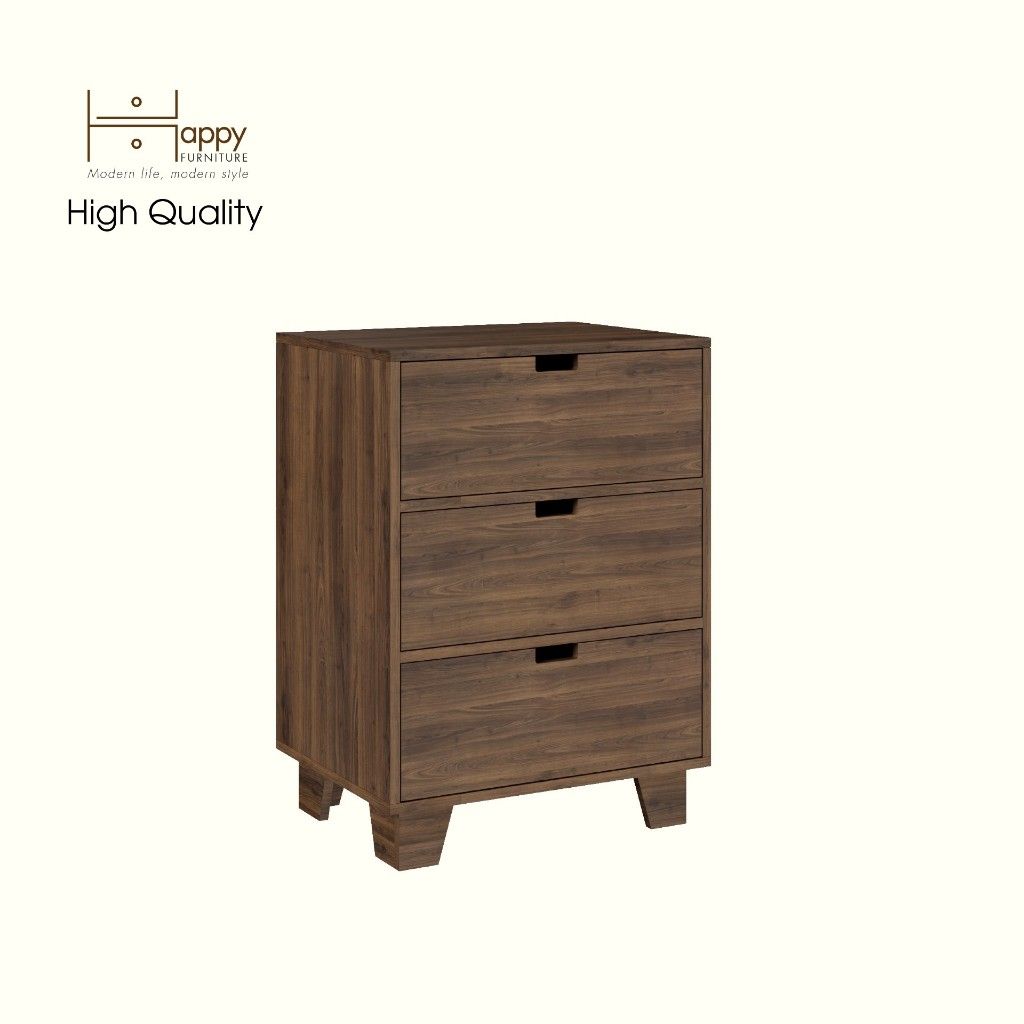 HAPPY FURNITURE , ALVA - Tủ lưu trữ 3 ngăn kéo , THK_227 , 60cm x 45cm x 82cm DxRxC