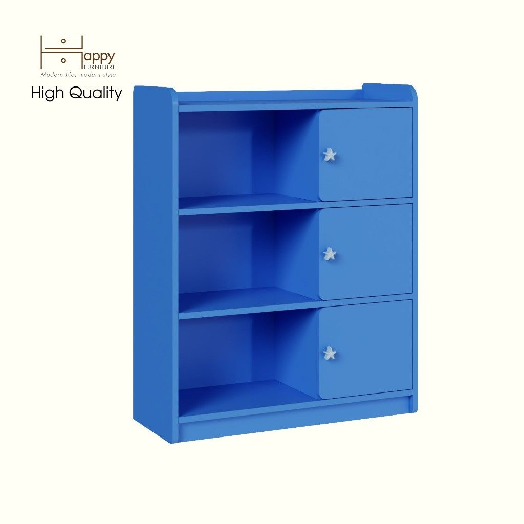 HAPPY FURNITURE , Tủ lưu trữ 3 cửa mở cho trẻ em - KID , TLT_009 , 80cm x 32cm x 100cm