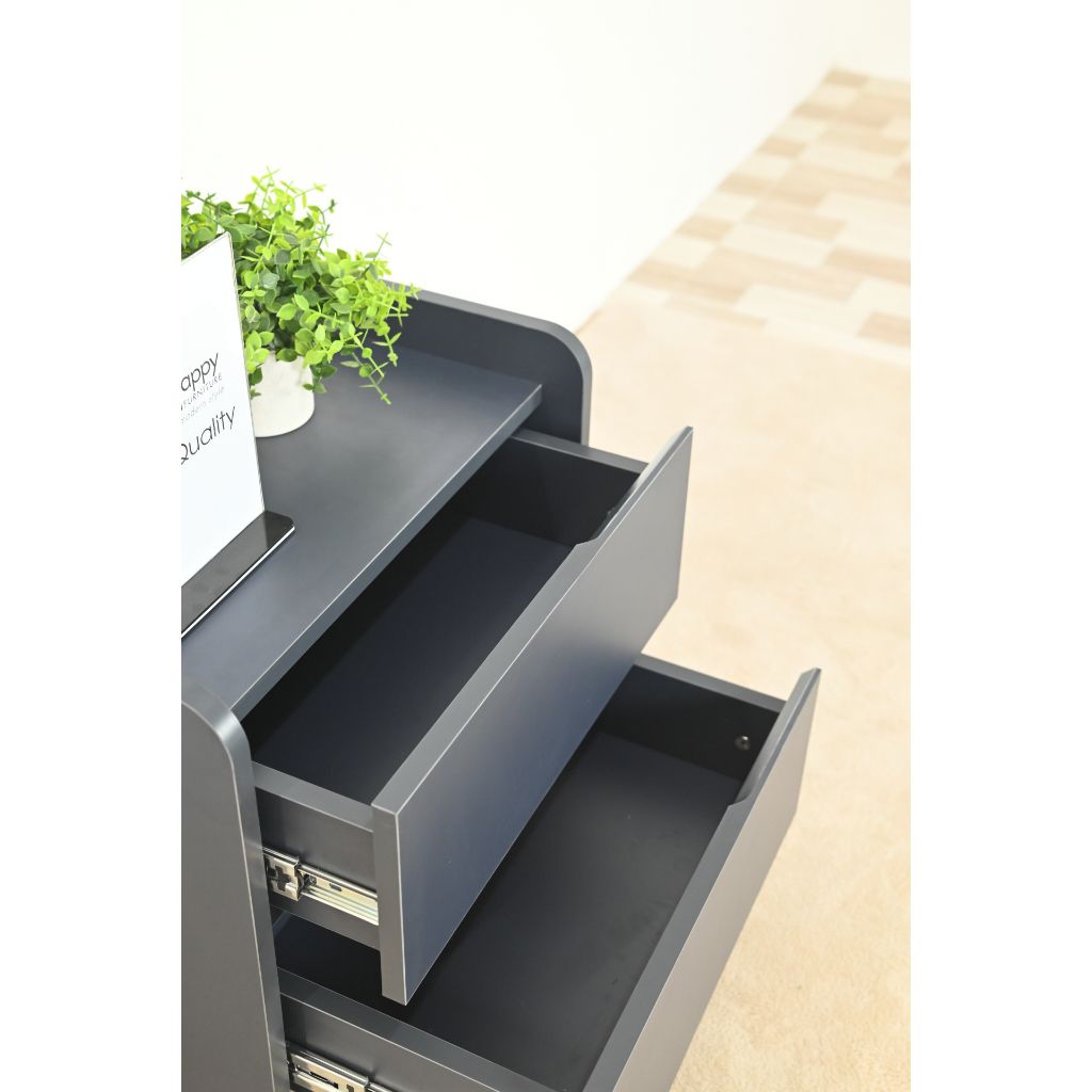 HAPPY FURNITURE , Táp đầu giường 2 ngăn kéo chân sắt - LAVIA , THK_153 , 50cm x 40cm x 54cm