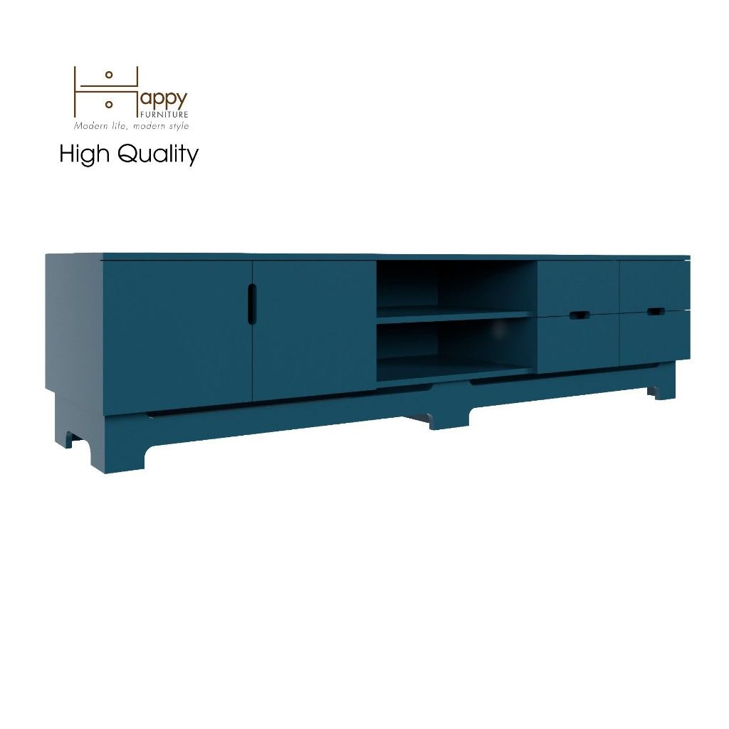 HAPPY FURNITURE , Kệ TV 4 ngăn kéo - MOLLY , KTV_025 , 220cm x 40cm x 50cm