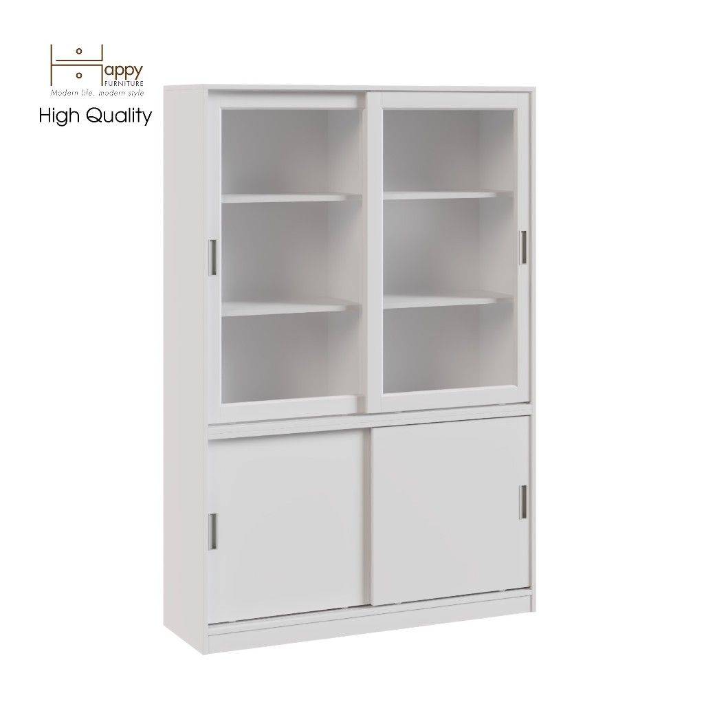 HAPPY FURNITURE , Tủ lưu trữ 4 cánh lùa - LUCA , TCL_010 , 120cm x 40cm x 180cm