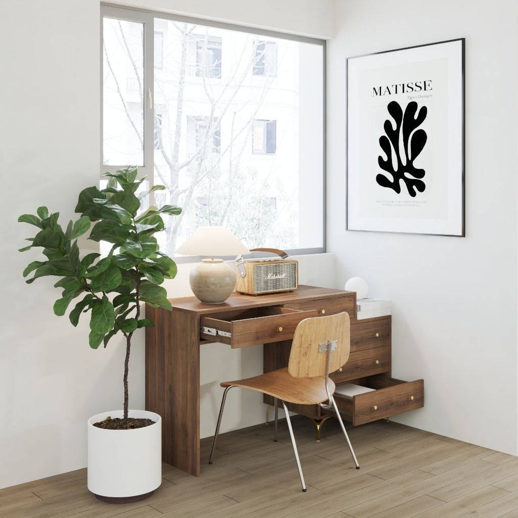 HAPPY FURNITURE ,Bàn làm việc 5 ngăn kéo - HAPPI, BAN_140 , 110cm x 45cm x 78cm DxRxC