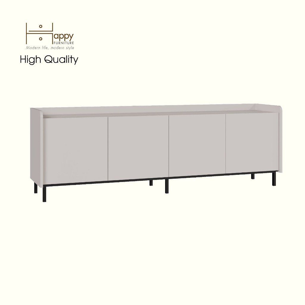 HAPPY FURNITURE , Kệ TV 4 cửa mở chân sắt - LAVIA , KTV_046 , 180cm x 40cm x 60cm