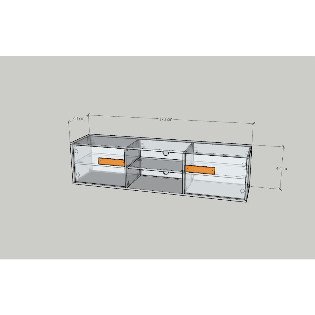HAPPY FURNITURE , Kệ TV 2 cửa mở - SPACE, KTV_087 , 170cm x 40cm x 42cm DxRxC