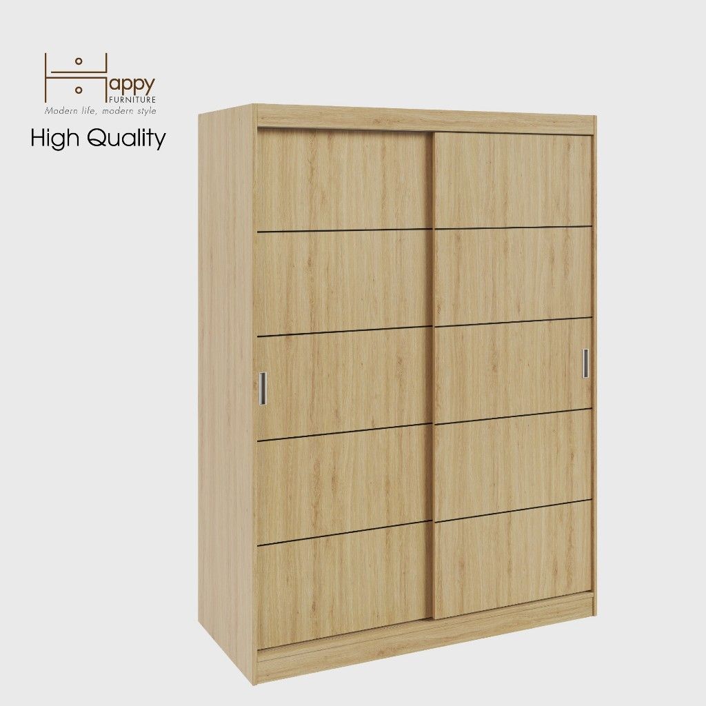 HAPPY FURNITURE , Tủ treo quần áo 1m5x2m - RUNI , TCL_004 , 150cm x 60cm x 203cm