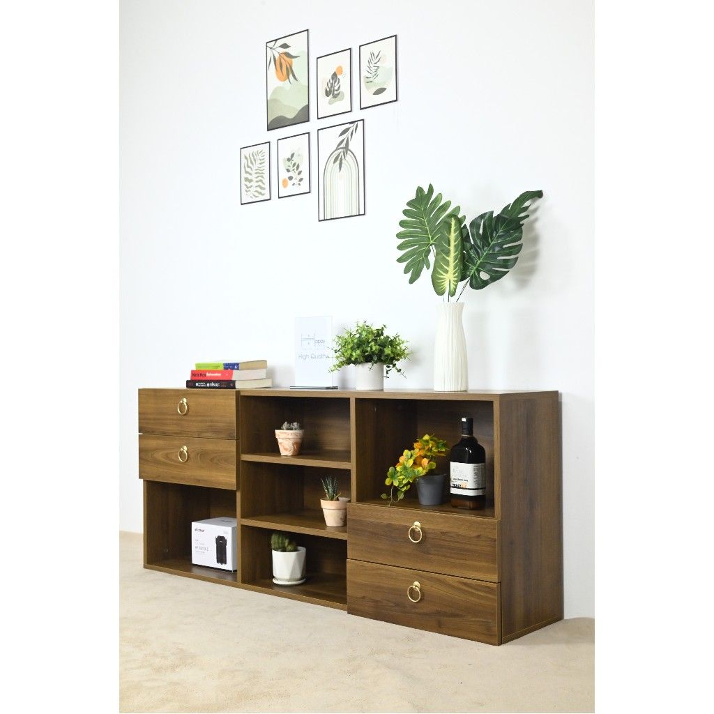HAPPY FURNITURE , Tủ trang trí 4 hộc kéo - WESLEY , THK_048 , 140cm x 30cm x 60cm