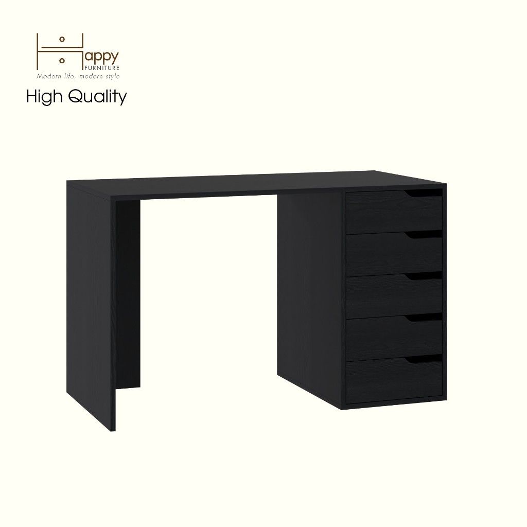 HAPPY FURNITURE , Bàn làm việc 5 ngăn kéo - ASO, BAN_148 , 120cm x 59cm x 75cm DxRxC