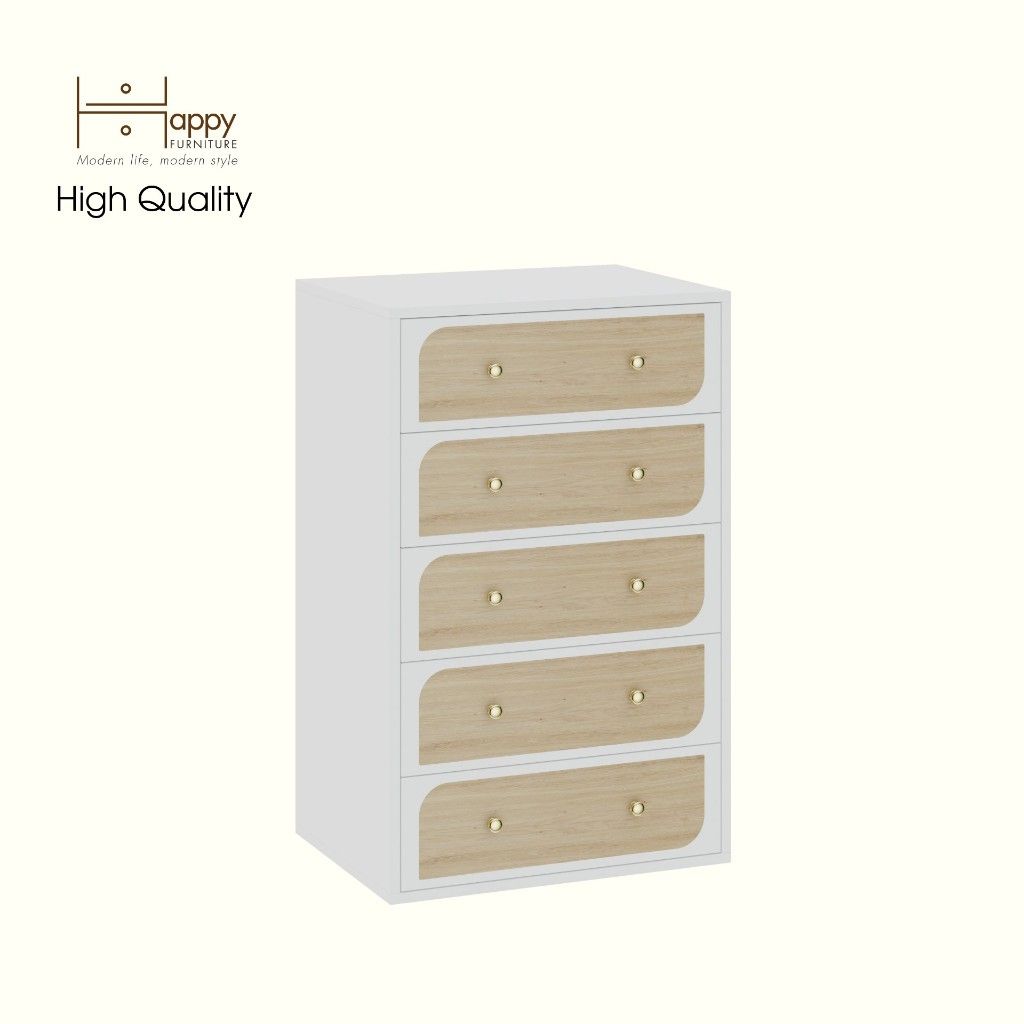 HAPPY FURNITURE , Tủ đựng đồ 5 ngăn kéo - BANA , THK_122 , 60cm x 45cm x 94cm