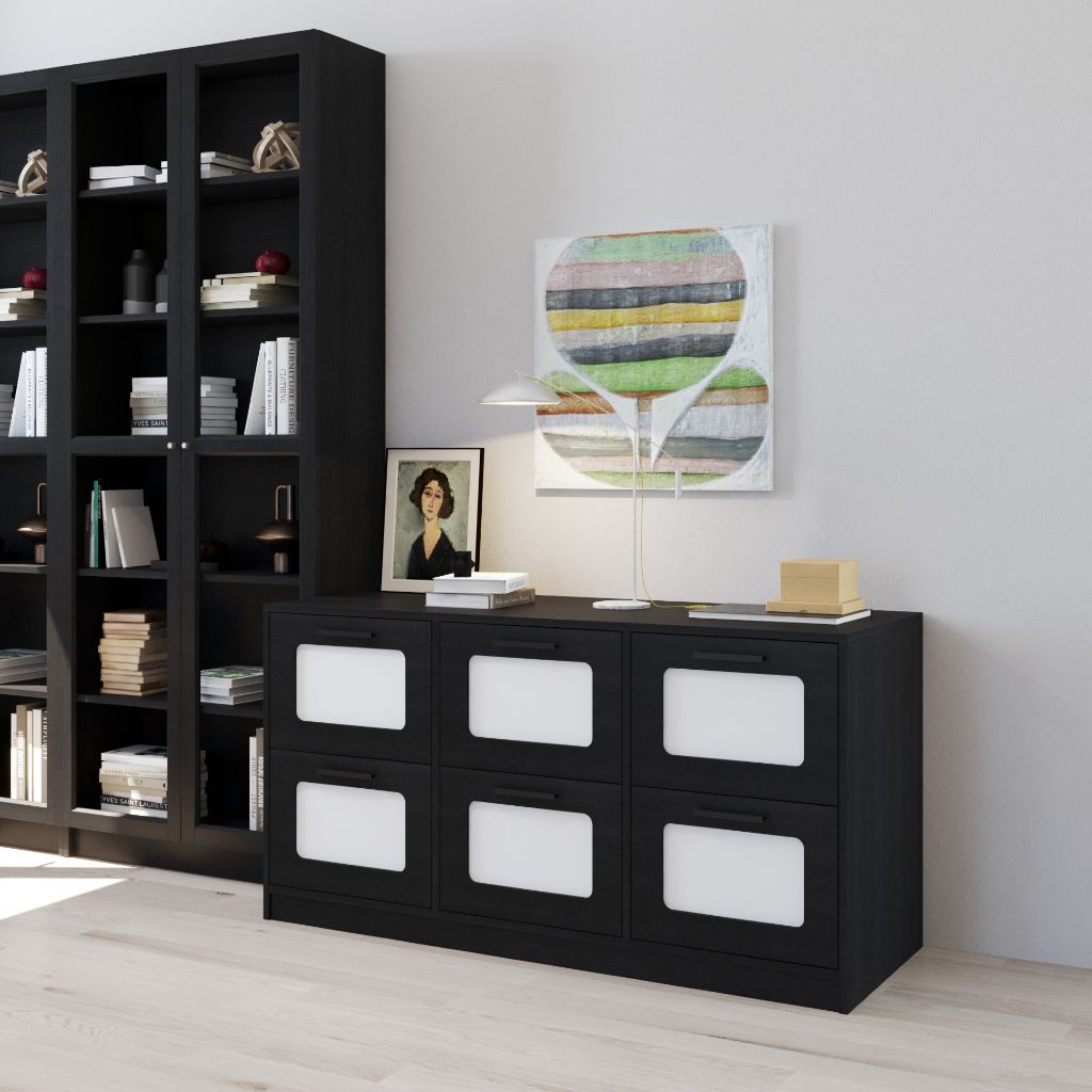 HAPPY FURNITURE , Tủ lưu trữ 4 ngăn kéo - TASY ,THK_318 , 134cm x 50cm x 70cm DxRxC