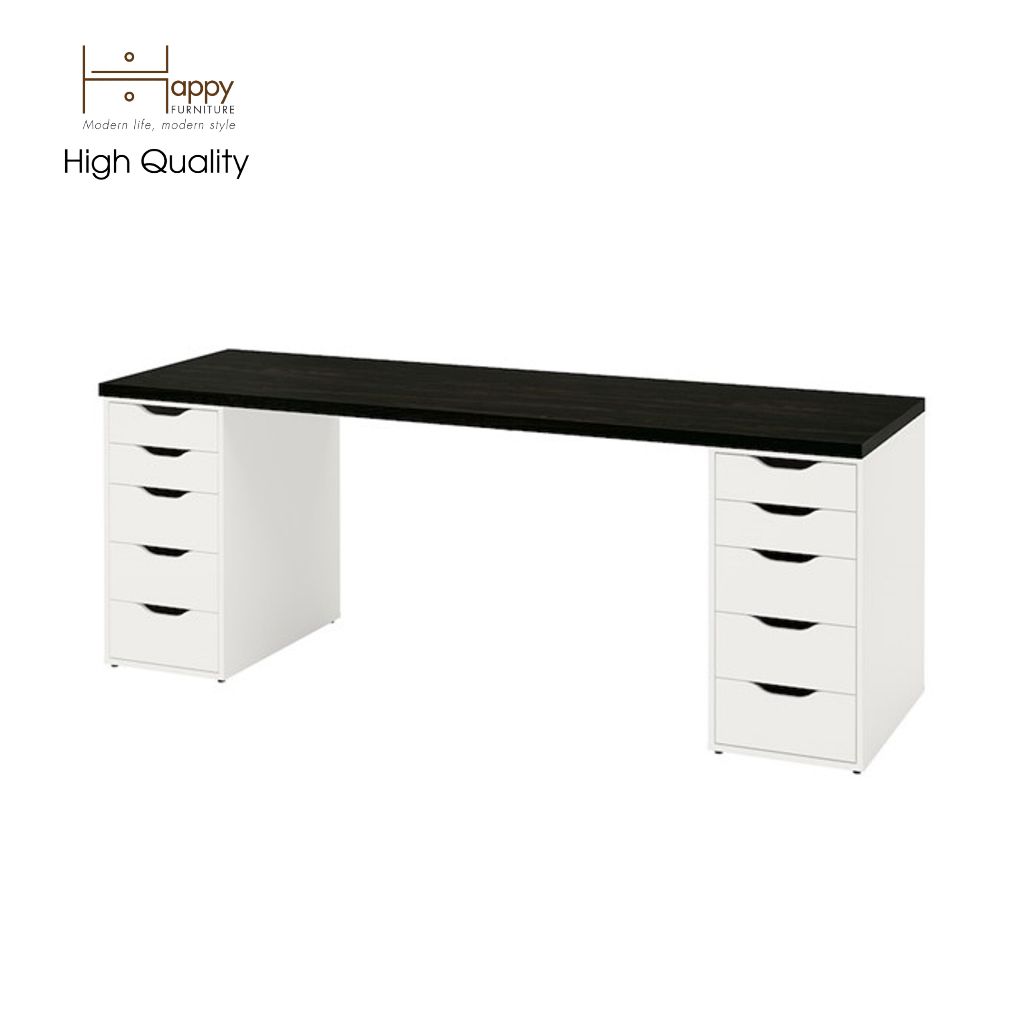 HAPPY FURNITURE , Bàn làm việc 2 bên ngăn tủ - LIDA , BAN_028 BAN_024