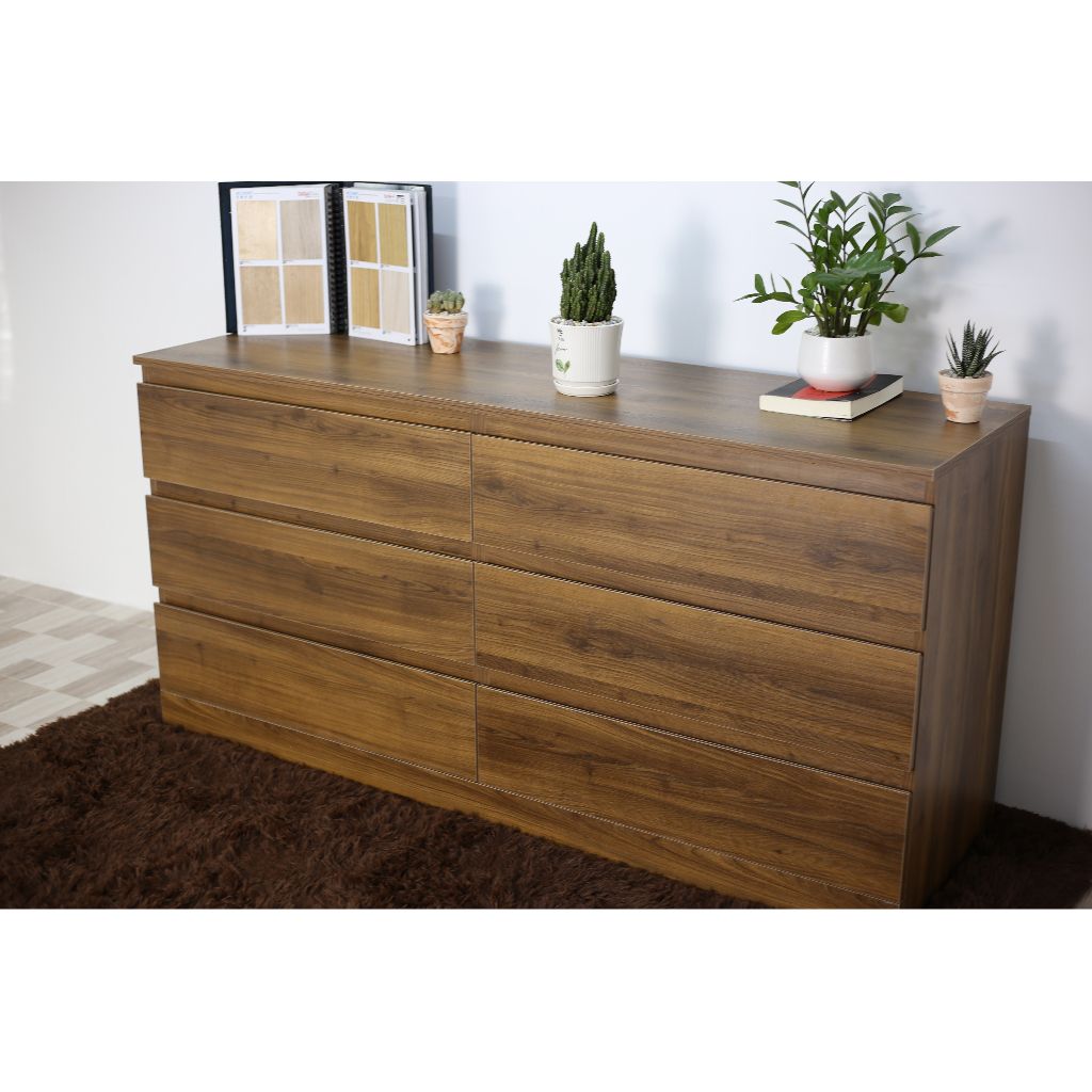 HAPPY FURNITURE , Tủ 6 ngăn kéo - DOOBIE , THK_004 , 160cm x 48cm x 78cm