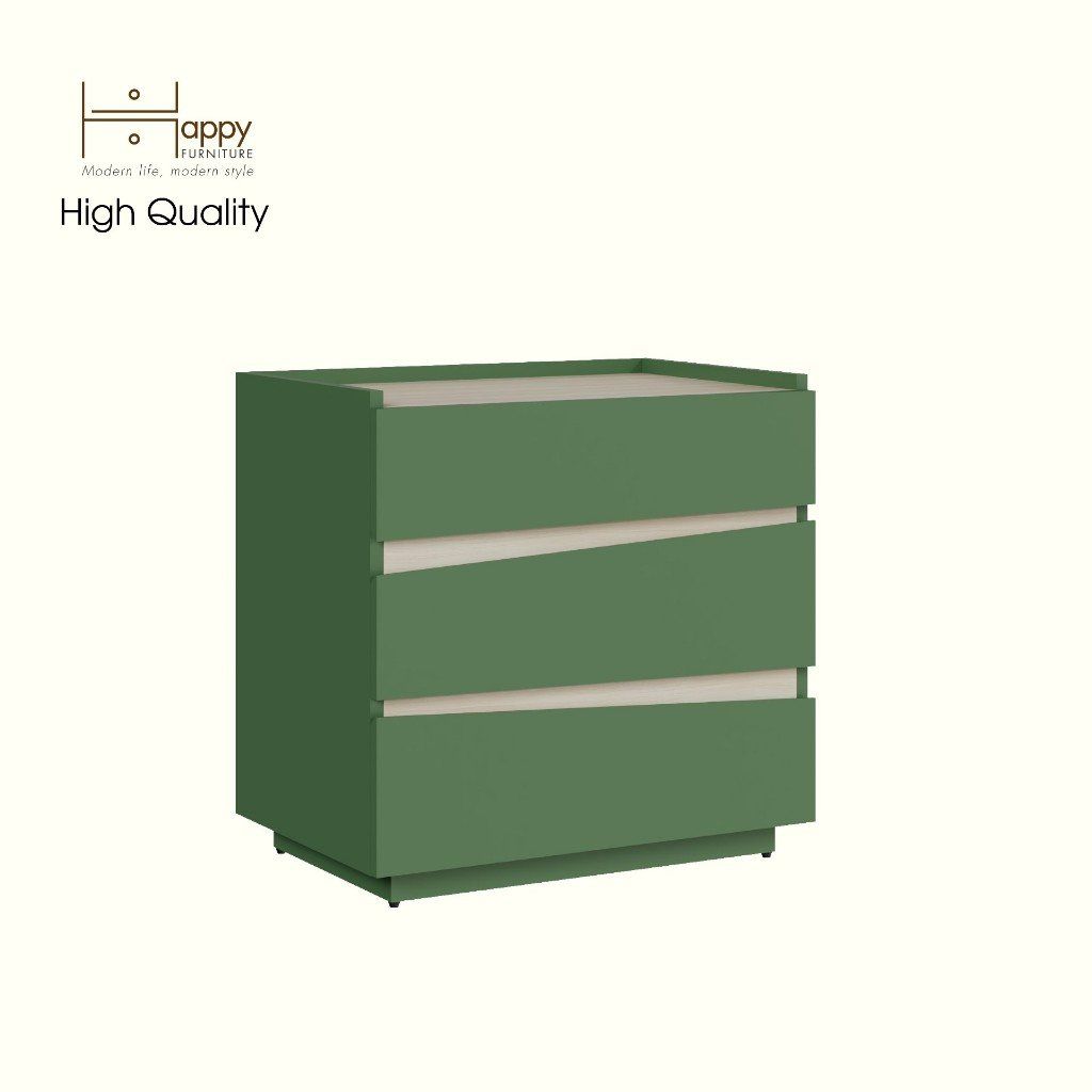 HAPPY FURNITURE , Táp đầu giường 3 ngăn kéo - VIGGO , THK_158 , 62cm x 40cm x 61cm