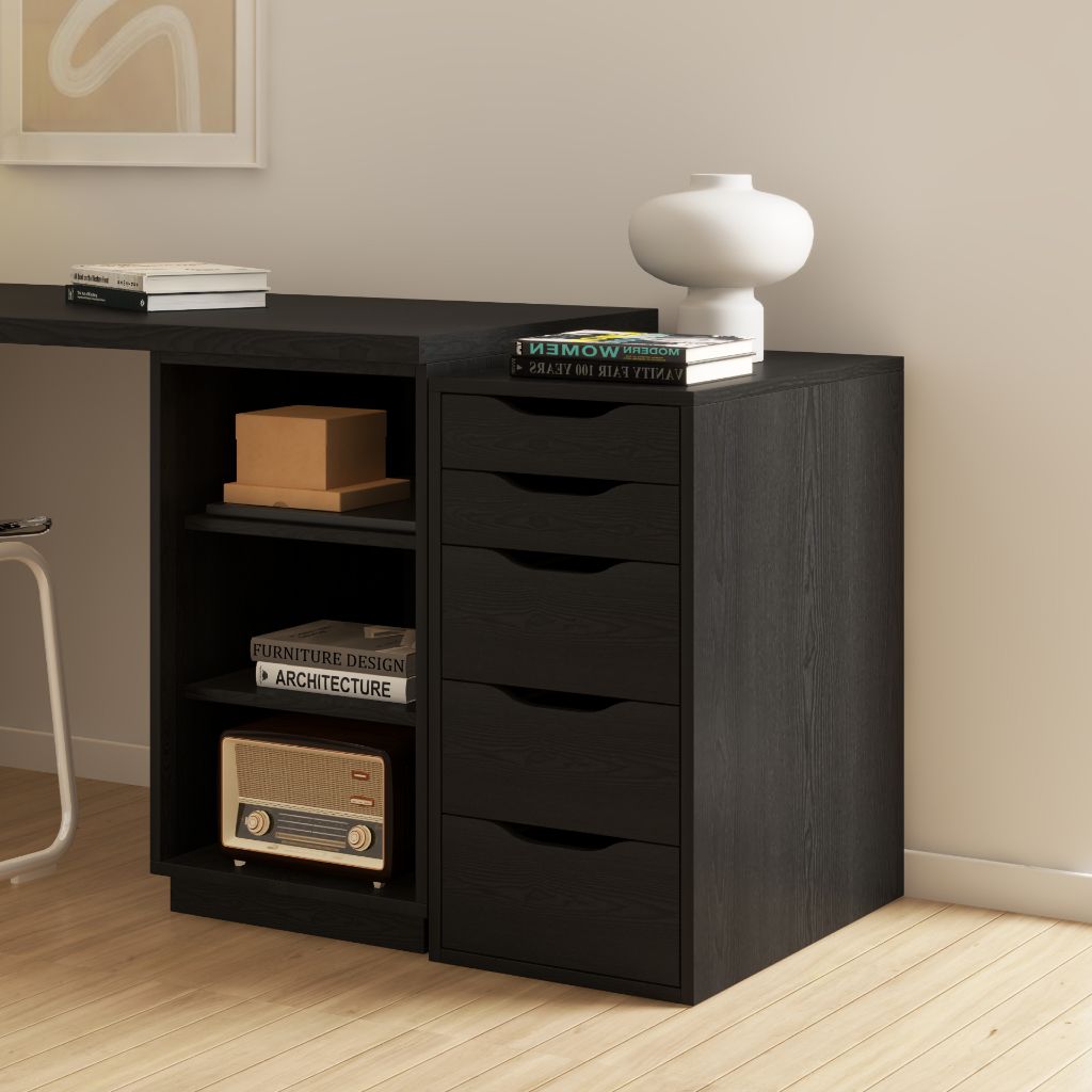 HAPPY FURNITURE , Tủ lưu trữ 5 ngăn kéo - LILY , THK_052 , 36cm x 58cm x 70cm