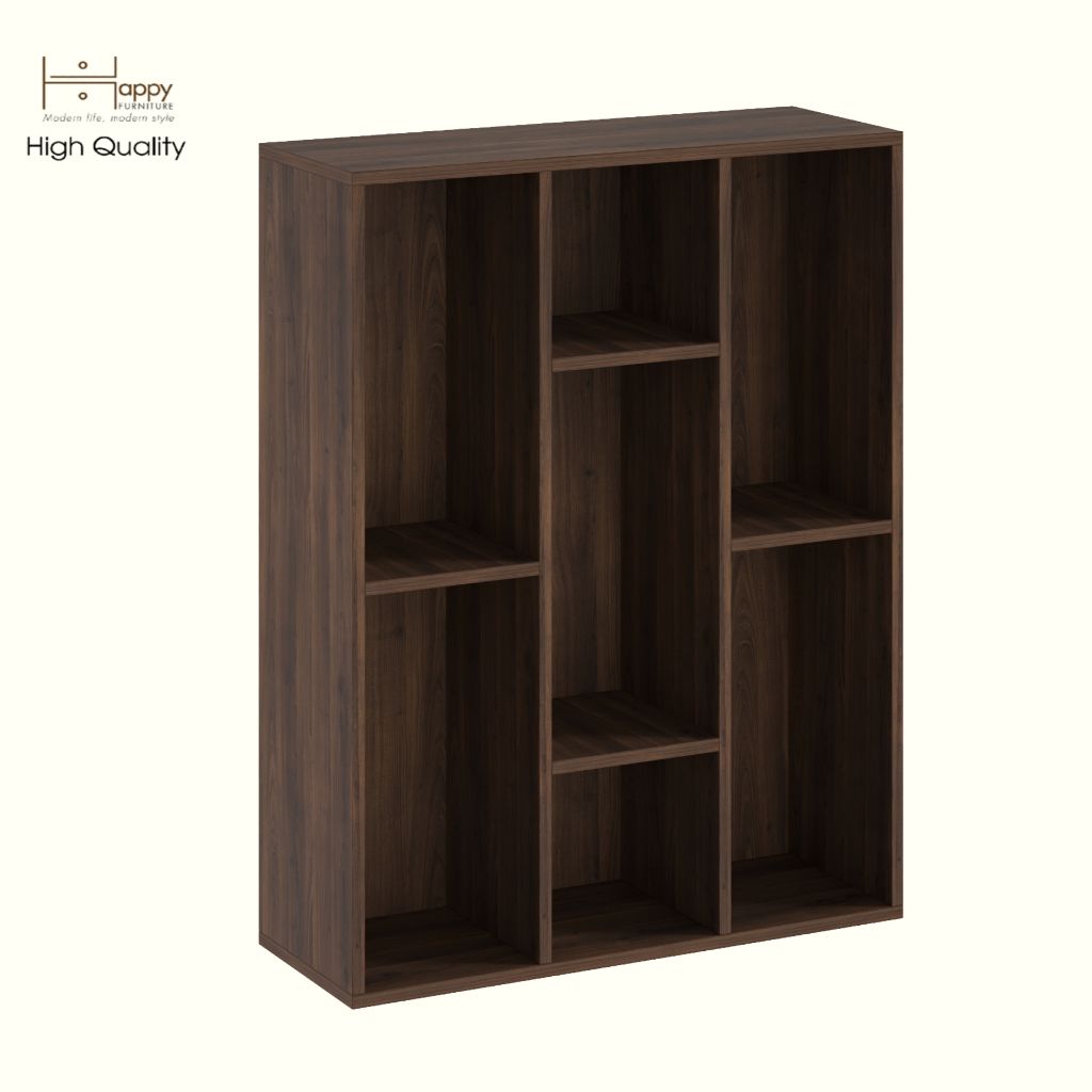 HAPPY FURNITURE ,Kệ sách 7 ngăn - CATY , KSA_096, 77cm x 28cm x 100cm DxRxC