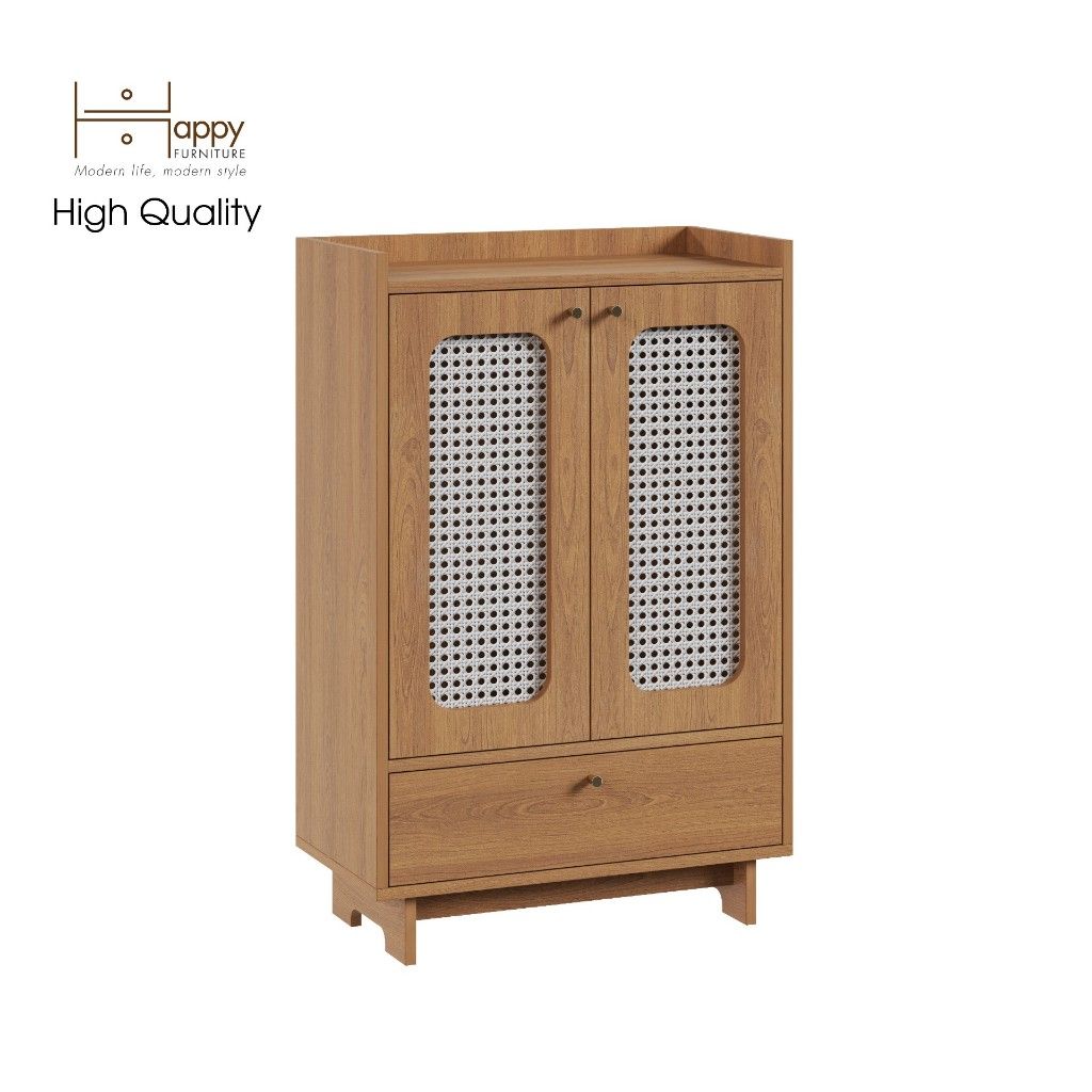 HAPPY FURNITURE , Tủ giày 2 cánh mây - MEYDAN , TCM_055 , 65cm x 34cm x 100cm