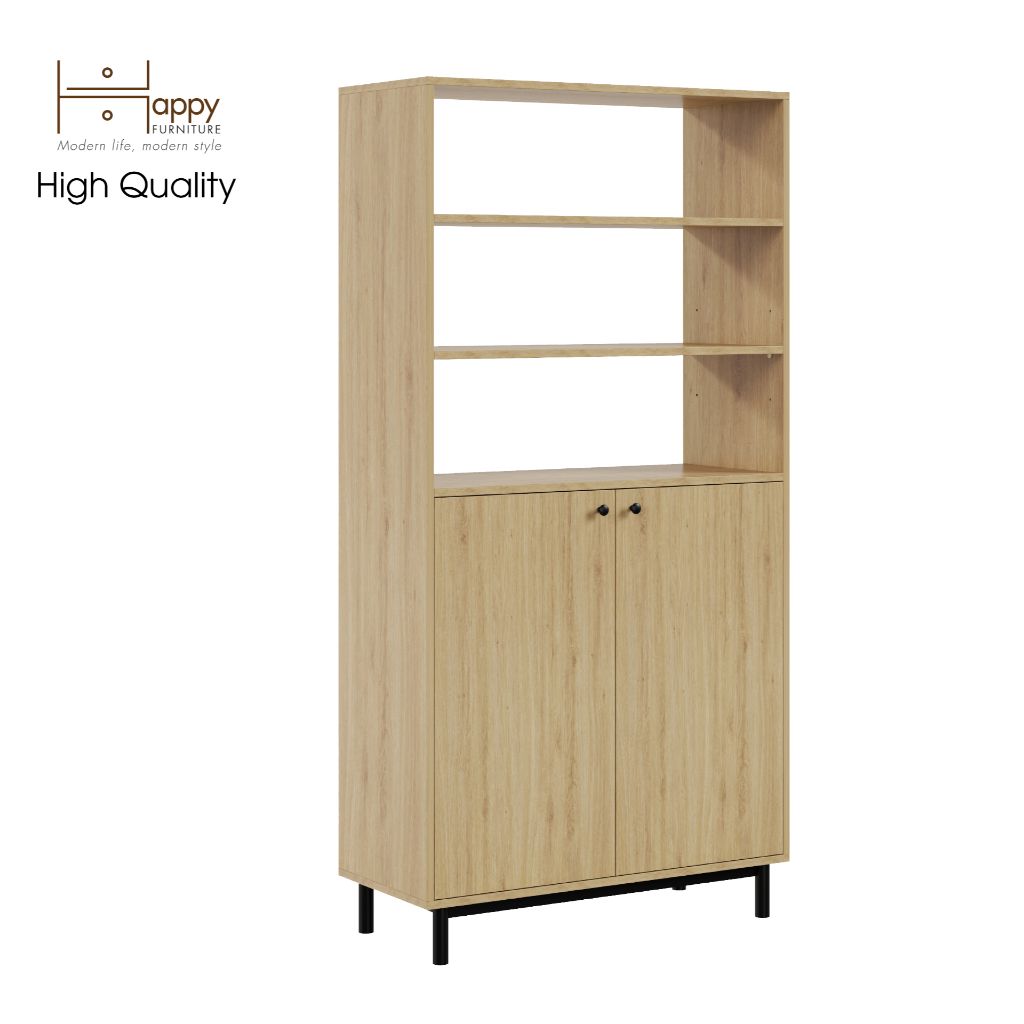 HAPPY FURNITURE , Kệ sách 6 tầng chân sắt - CATY , KSA_017 , 90cm x 40cm x 180cm