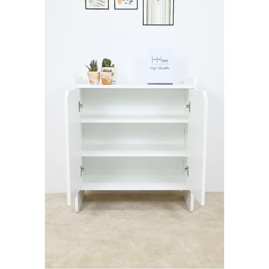 HAPPY FURNITURE , Tủ giày 2 cửa mở - CIRCLE , TCM_068 , 70cm x 34cm x 80cm