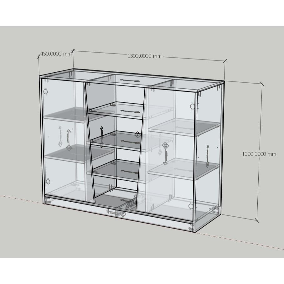 HAPPY FURNITURE , Tủ lưu trữ 2 cửa mở - DALEY , TCM_258 , 130cm x 45cm x 100cm DxRxC