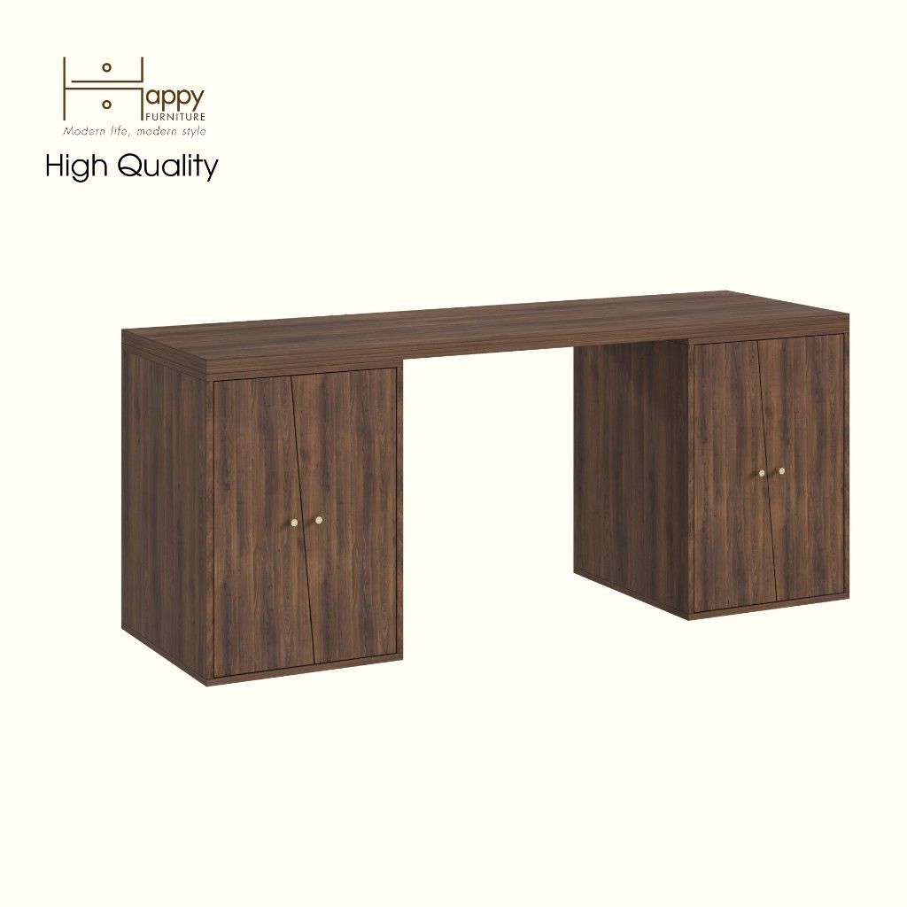 HAPPY FURNITURE , Bàn làm việc 4 cửa mở - DALEY , BAN_157 , 180cm x 59cm x 75cm DxRxC