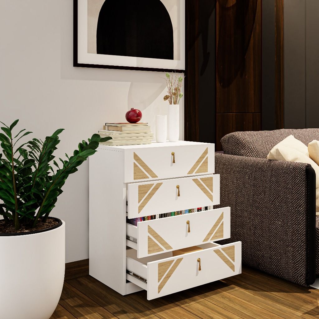 HAPPY FURNITURE , Tủ lưu trữ 4 ngăn kéo - CHARIS , THK_117 , 60cm x 45cm x 78cm