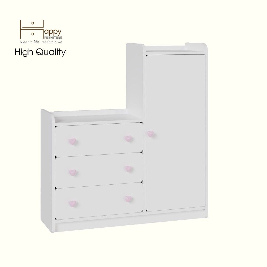 HAPPY FURNITURE , Tủ lưu trữ 3 ngăn kéo cho trẻ em - KID , THK_166 , 100cm x 32cm x 110cm