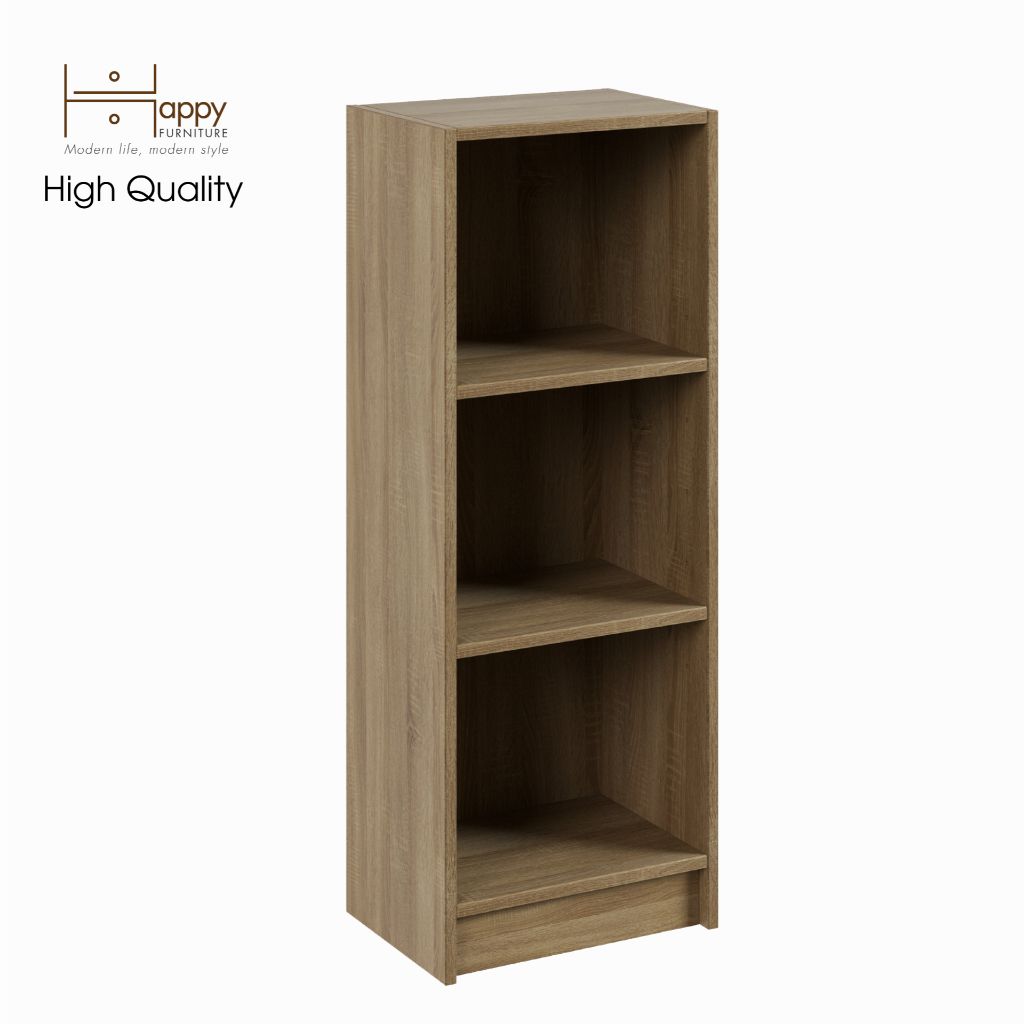 HAPPY FURNITURE , kệ sách 3 tầng size nhỏ - CATY , KSA_008 , 40cm x 28cm x 106cm