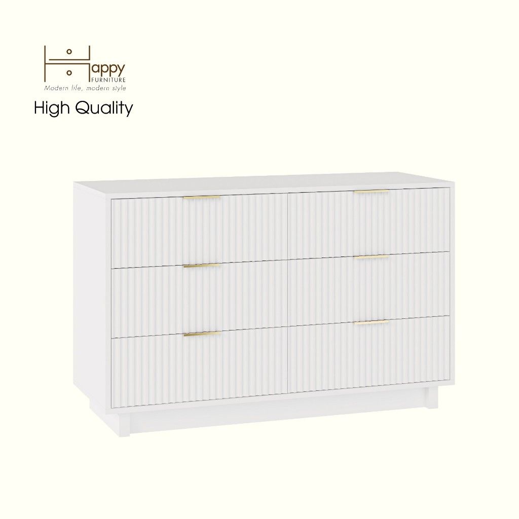 HAPPY FURNITURE , Tủ lưu trữ 6 ngăn kéo - NAMI, THK_241 , 120cm x 45cm x 76cm DxRxC