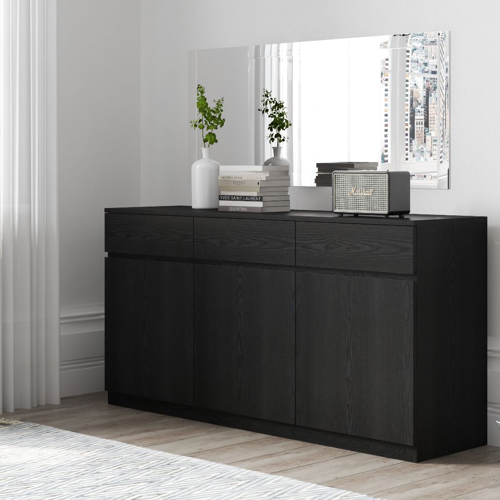 HAPPY FURNITURE , Tủ lưu trữ 3 cánh mở - OLA , TCM_077 , 150cm x 40cm x 76cm