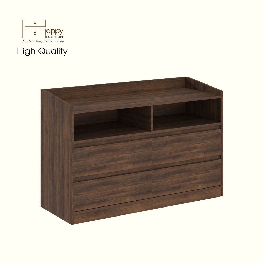 HAPPY FURNITURE , Tủ lưu trữ 4 ngăn kéo - KATE , THK_323 , 120cm x 45cm x 79cm DxRxC