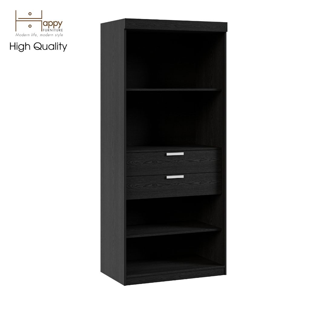 HAPPY FURNITURE , kệ sách 6 tầng 2 ngăn kéo - CATY , KSA_005 , 90cm x 55cm x 207cm