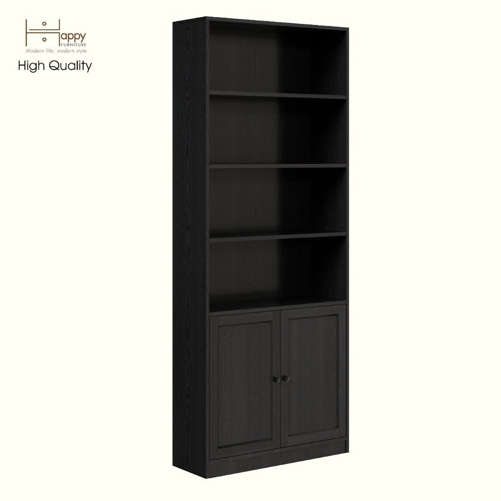 HAPPY FURNITURE , MATTA - Kệ sách 6 tầng 2 cánh mở, KSA_067 , 80cm x 28cm x 200cm DxRxC