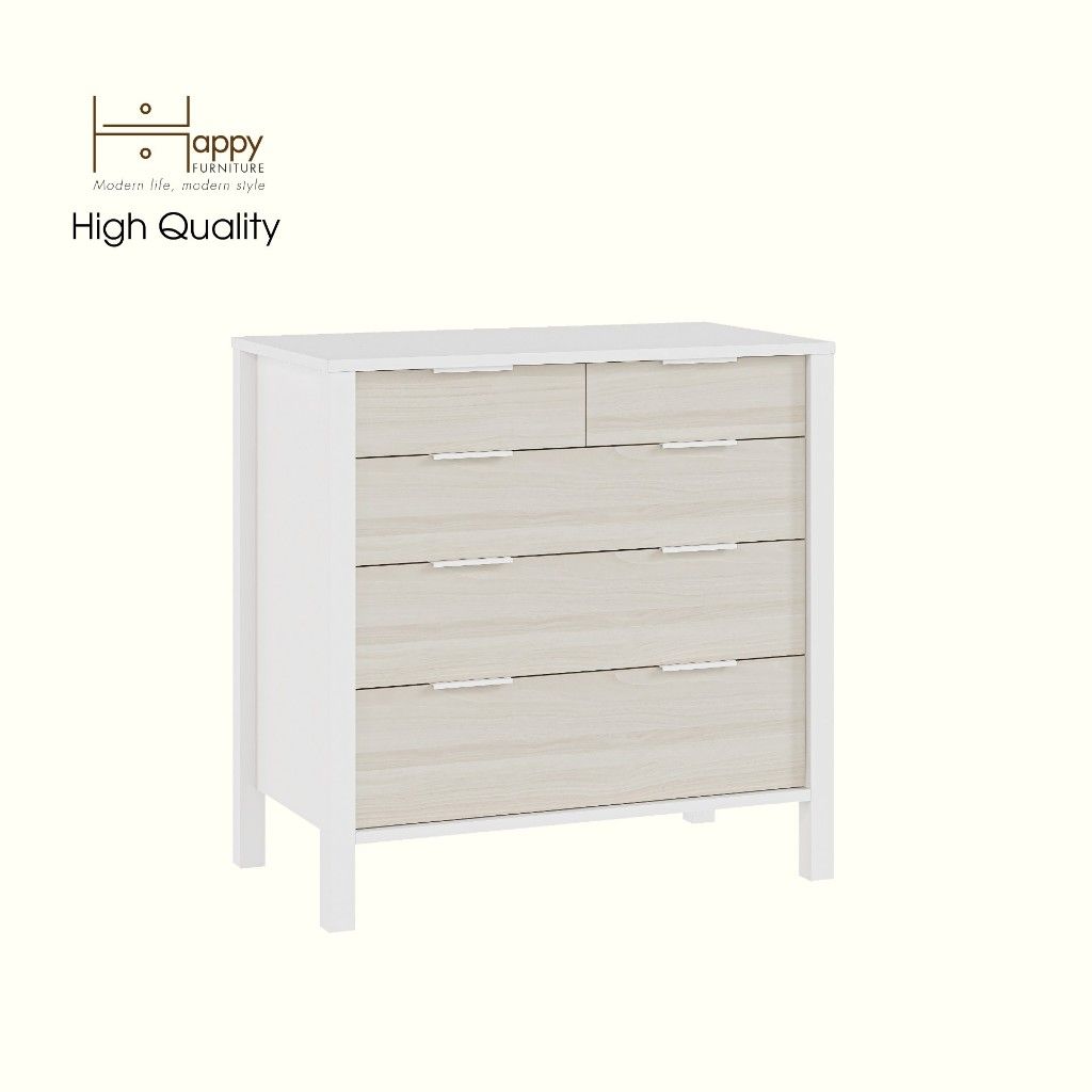 HAPPY FURNITURE , Tủ lưu trữ 5 ngăn kéo - MOKA, THK_248 , 80cm x 45cm x 80cm DxRxC