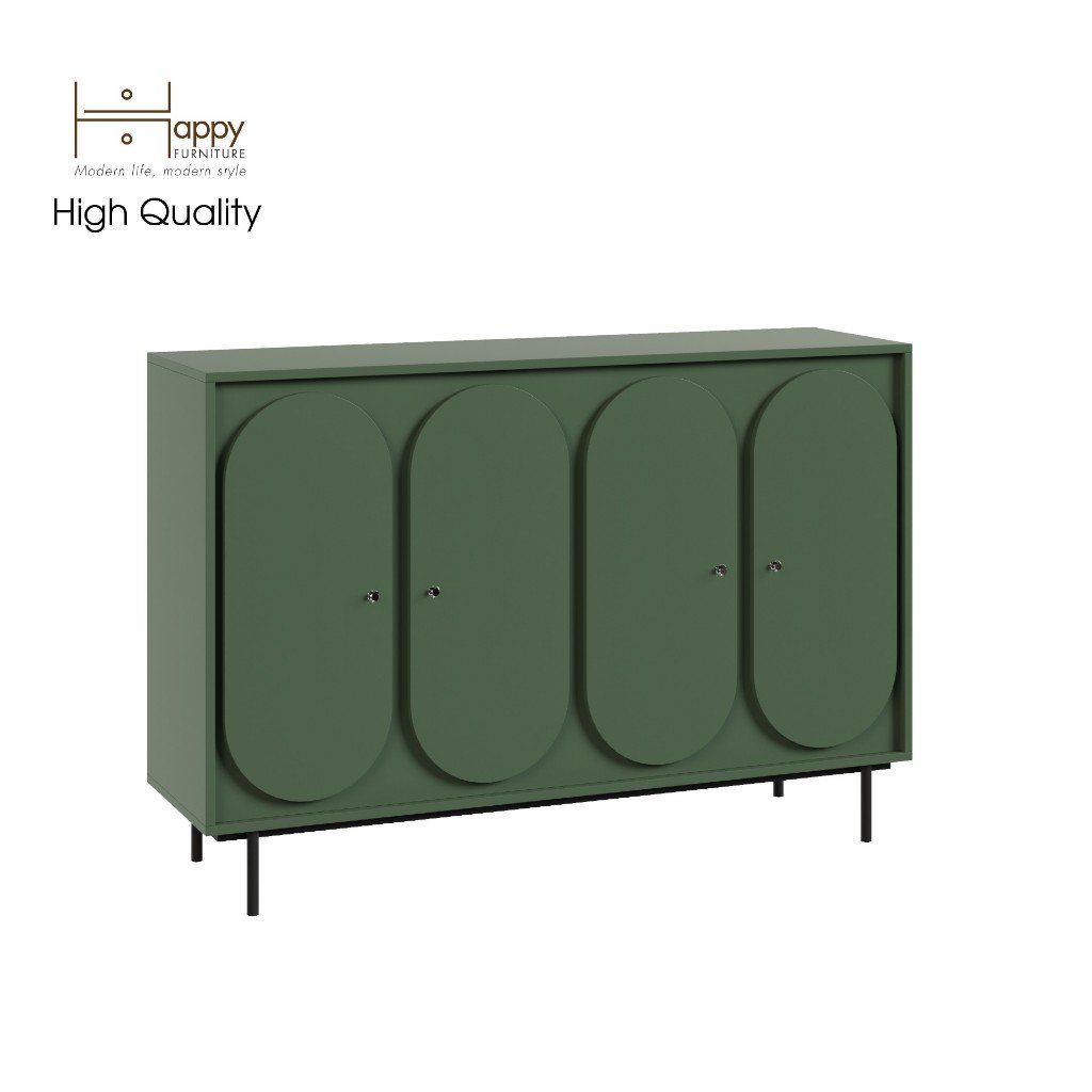 HAPPY FURNITURE , Tủ đựng đồ 4 cửa mở chân sắt - SWEETY , TCM_062 , 140cm x 40cm x 95cm