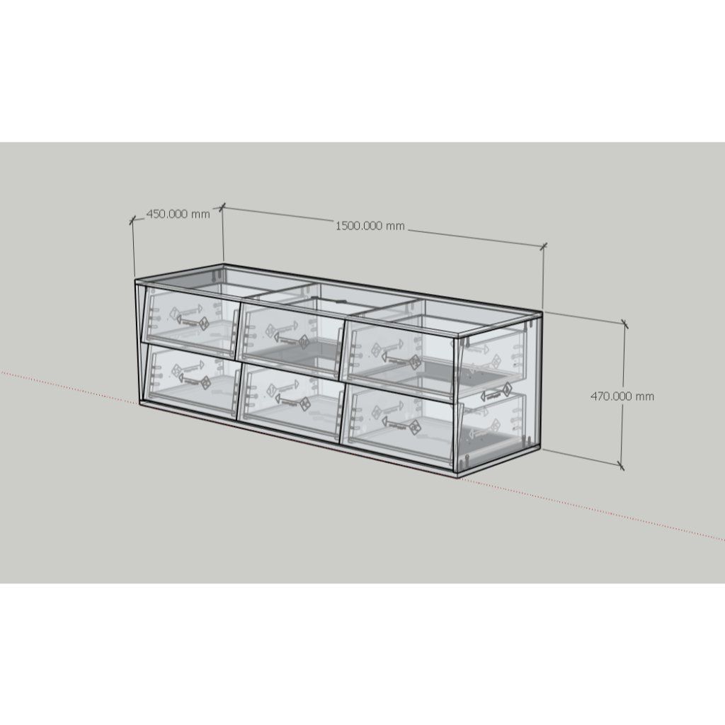 HAPPY FURNITURE , Tủ lưu trữ 6 ngăn kéo - CALYN , THK_315 , 150cm x 45cm x 47cm DxRxC