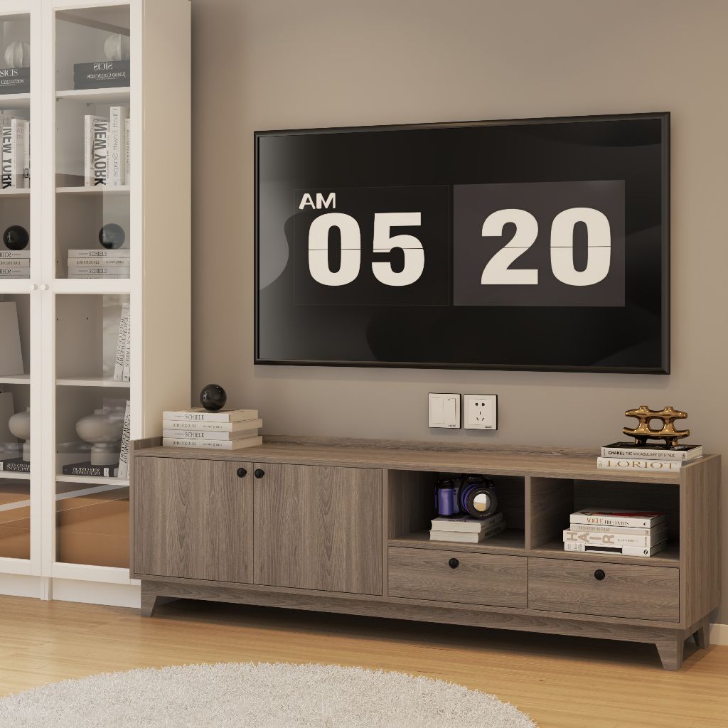 HAPPY FURNITURE , Kệ TV 6 ngăn kéo - KINA , KTV_010 , 180cm x 40cm x 56cm