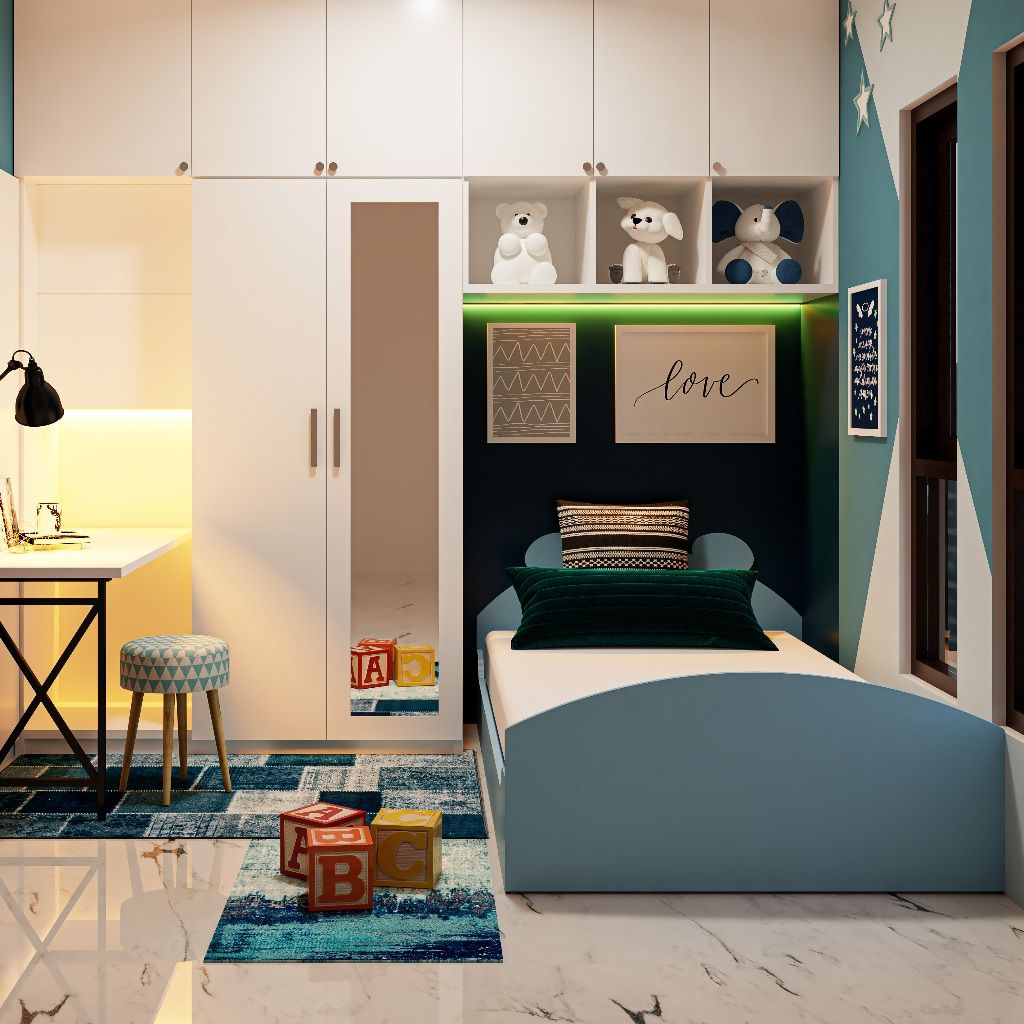 HAPPY FURNITURE , Giường ngủ cho trẻ em - KID , GNG_162 , GNG_163 , 203cm x 20cm