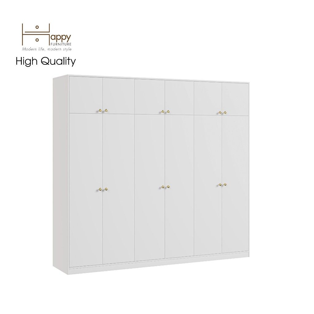 HAPPY FURNITURE , Tủ quần áo 2m4x2m2 - ELEGANT , TCM_044 , 240cm x 54cm x 220cm