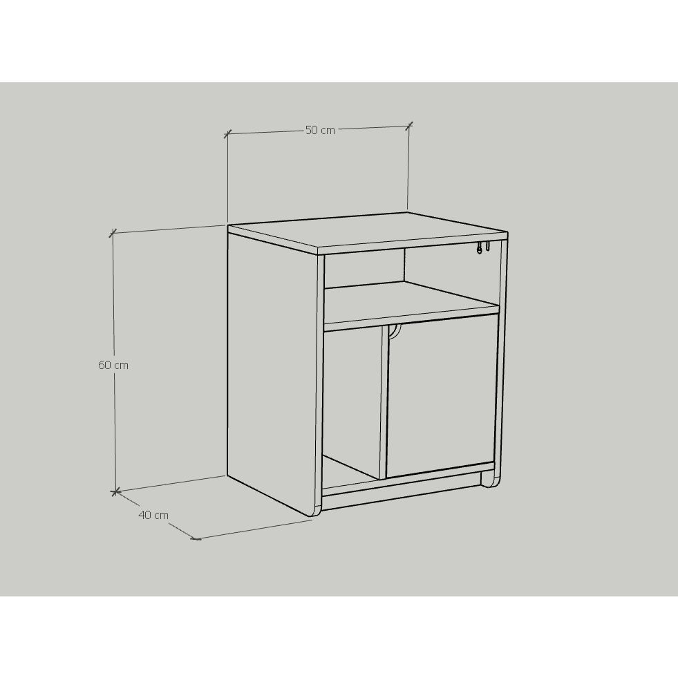 HAPPY FURNITURE , Táp đầu giường 3 ngăn - CIRCLE , TCM_067 , 50cm x 40cm x 60cm