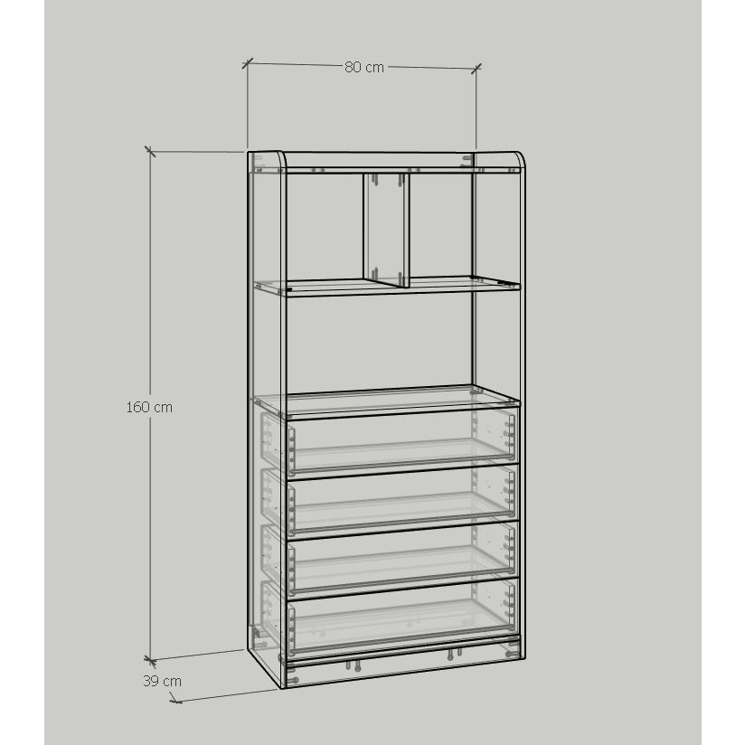 HAPPY FURNITURE , Tủ lưu trữ 7 ngăn - CANA , THK_051 , 80cm x 40cm x 160cm
