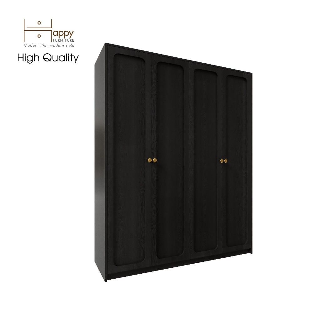 HAPPY FURNITURE , Tủ quần áo 4 cửa mở 1m6x2m - ELEGANT , TCM_084 , 160cm x 54cm x 200cm