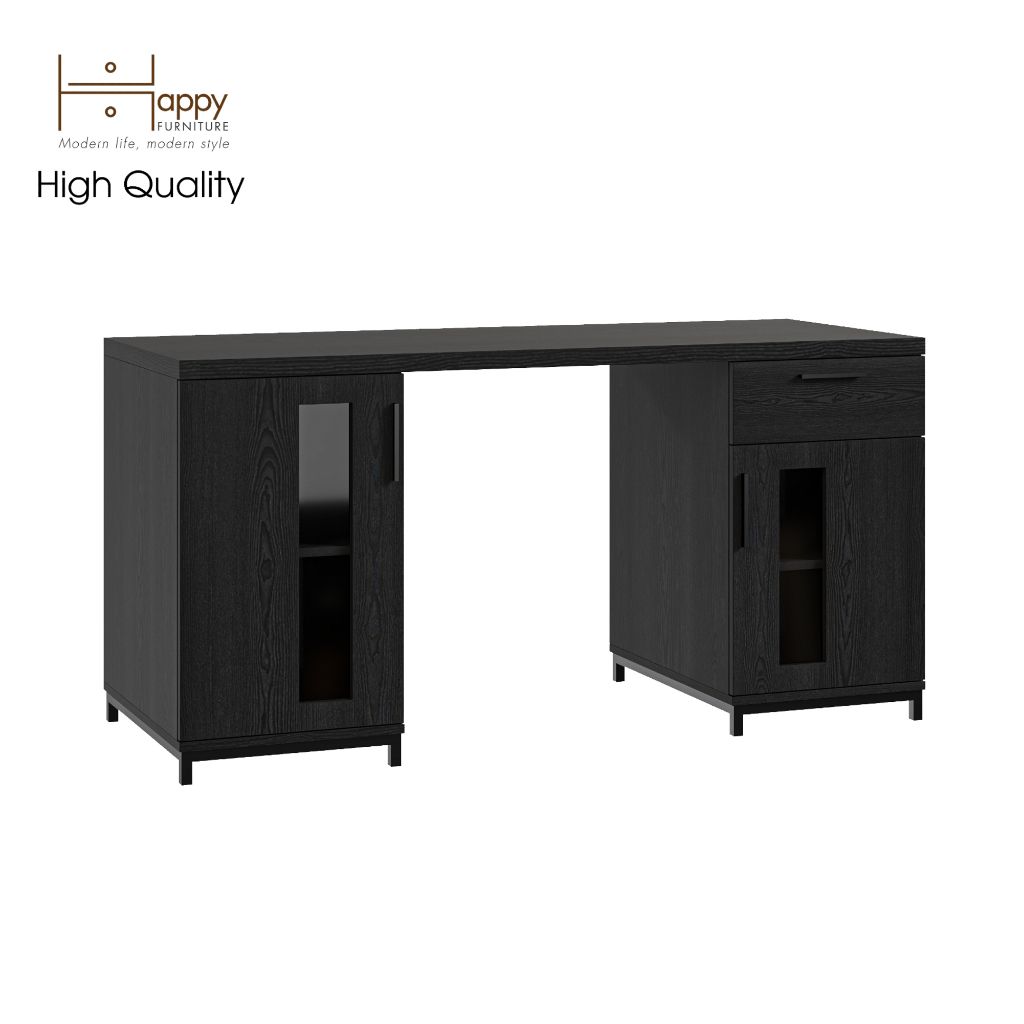 HAPPY FURNITURE , Bàn làm việc chân sắt - LOUIS , BAN_034 , 150cm x 60cm x 75cm