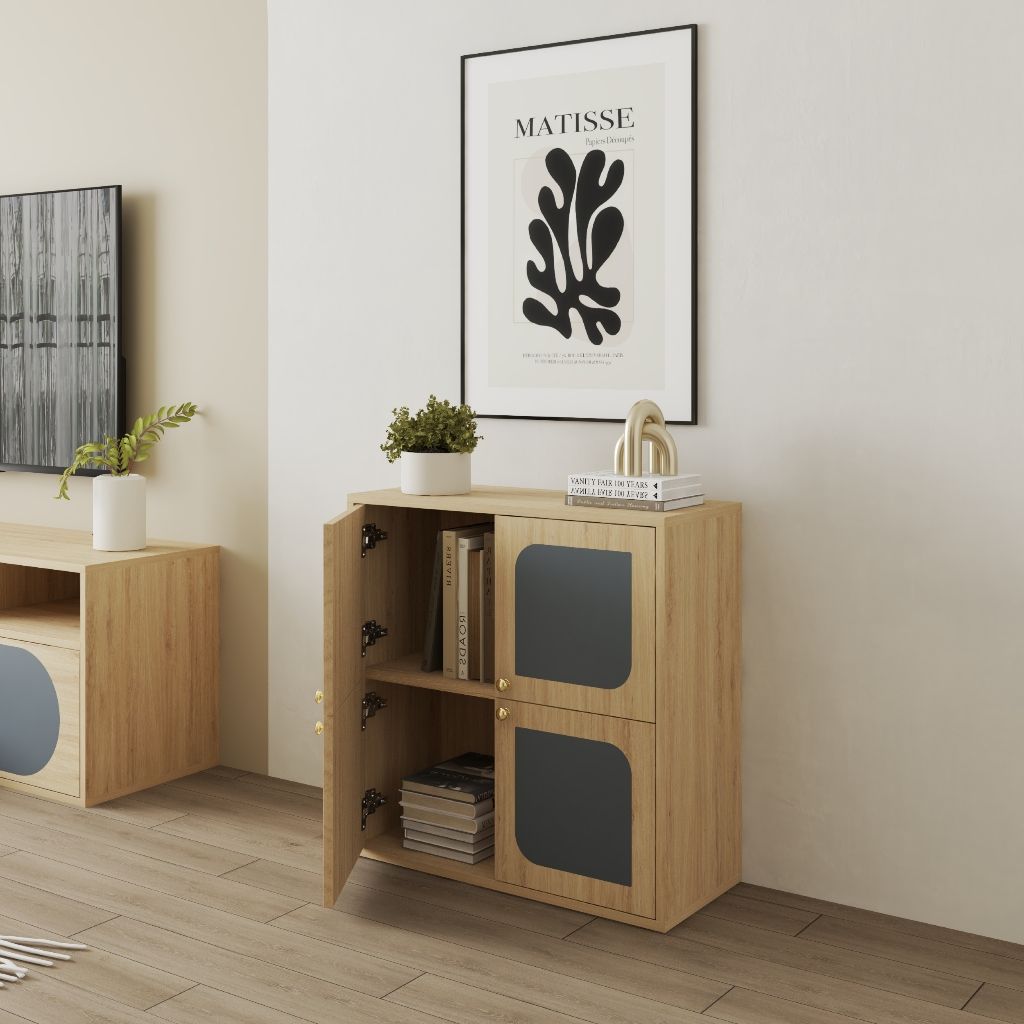 HAPPY FURNITURE , Tủ lưu trữ 4 cánh mở - BANA , TCM_123 , 70cm x 30cm x 70cm