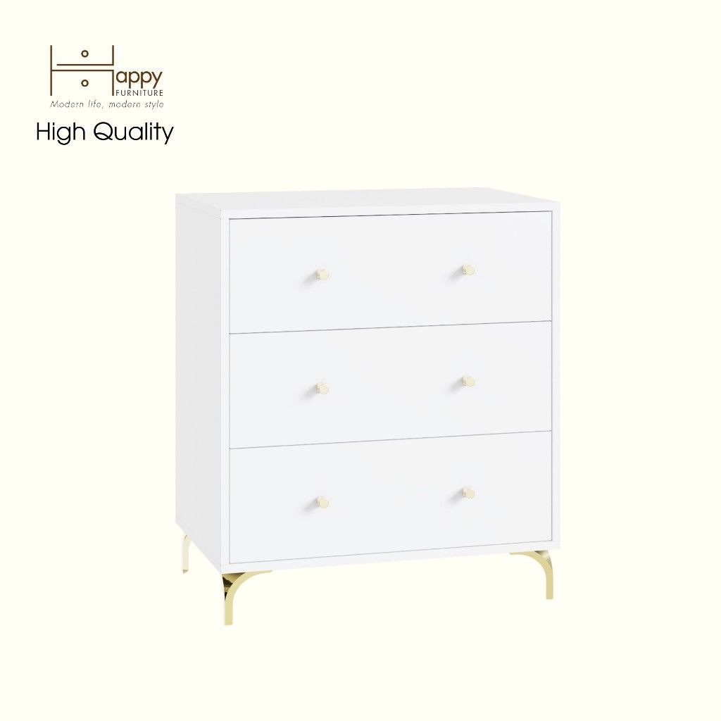 HAPPY FURNITURE , Tủ lưu trữ 3 ngăn kéo - HAPPI, THK_268 , 70cm x 45cm x 82cm DxRxC