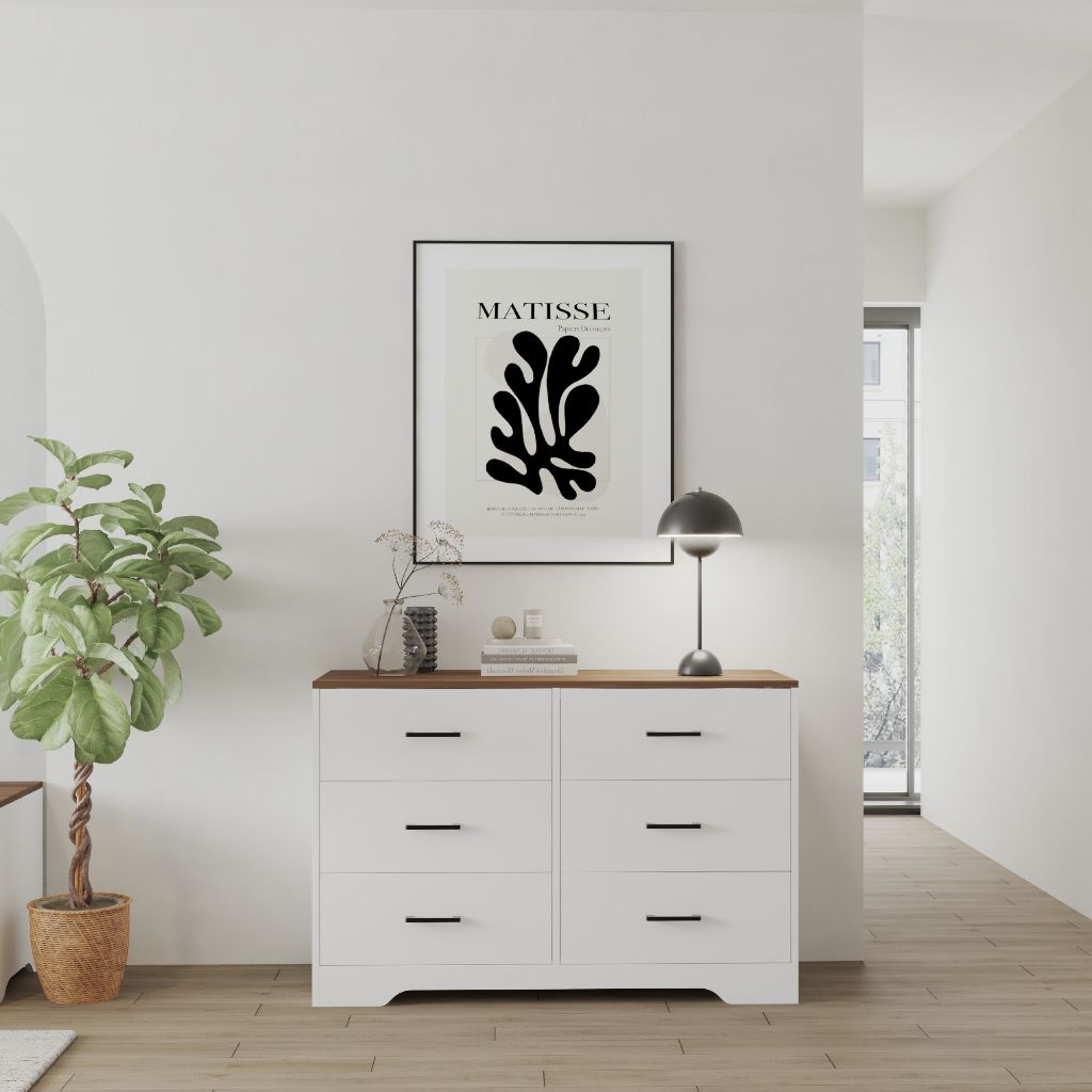 HAPPY FURNITURE , Tủ lưu trữ 6 ngăn kéo - SAFA , THK_325 , 120cm x 45cm x 80cm DxRxC