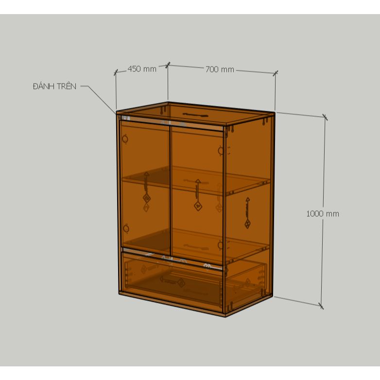 HAPPY FURNITURE , Tủ lưu trữ 2 cửa mở 1 ngăn kéo - ELIS , TCM_284 , 70cm x 45cm x 100cm DxRxC