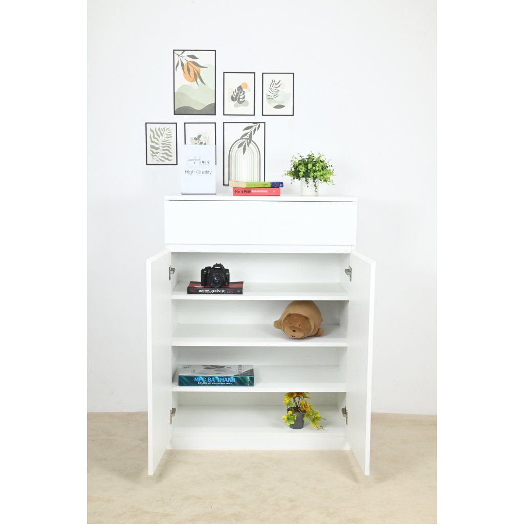 HAPPY FURNITURE , Tủ lưu trữ 2 cánh mở 1 ngăn kéo - OLA , TCM_078 , 80cm x 40cm x 110cm