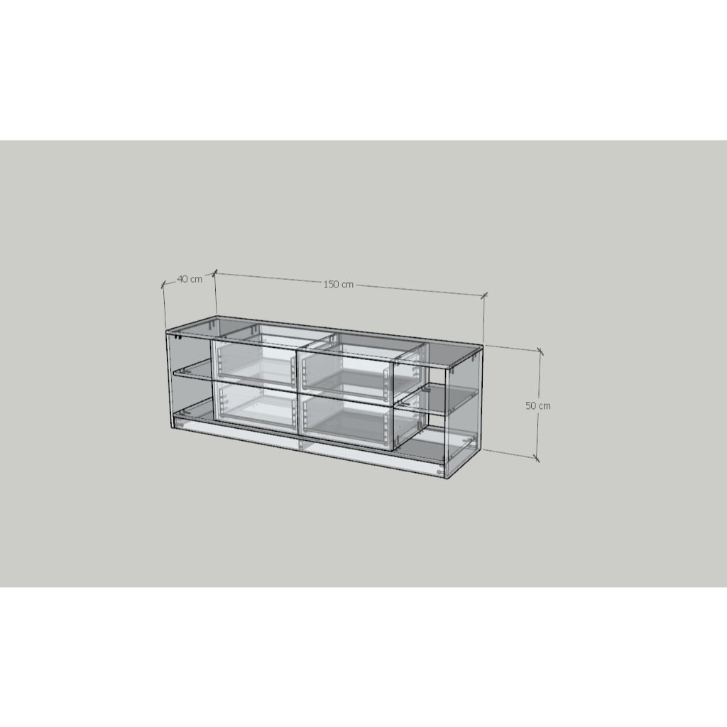 HAPPY FURNITURE , Tủ lưu trữ 4 ngăn kéo - MERI , THK_295 , 150cm x 40cm x 50cm DxRxC