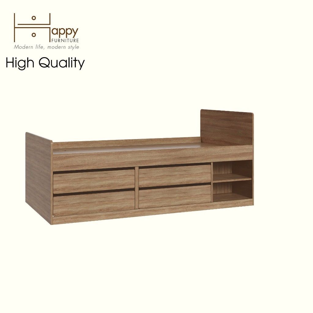 HAPPY FURNITURE , Giường ngủ trẻ em size 1m ngăn kéo - SCANDINA , GNG_105 , 203cm x 103cm x 59cm